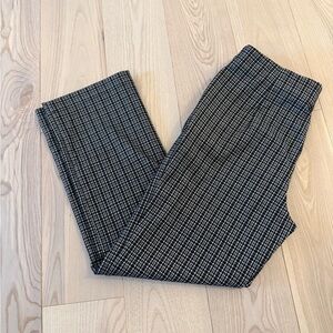 LOFT MEDIUM BLACK PLAID PANTS ANKLE SKINNY